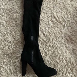 Black Suede Lace-up Boots